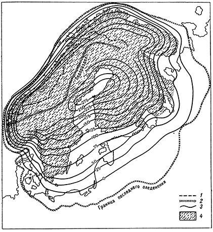Рисунок 3. Величина послеледникового подъёма Фенноскандии (по Хёгбому).